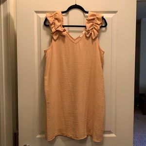 NWT marigold ruffle sleeve shift dress